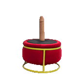 Red dildo machine chair showing adjustable height settings