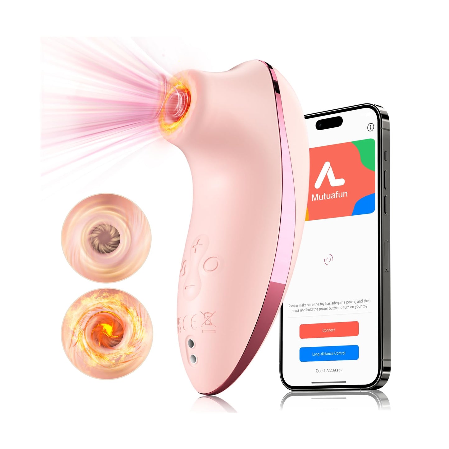 RoseHeat App-Controlled Heated Air-Pulse Suction Massager