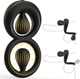Vibrating dual cock ring with adjustable beads and 10 vibration modes