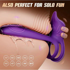 Dual stimulation design highlighting G-spot and clitoral targeting