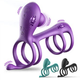 10-mode vibrating cock ring set with dual ring design