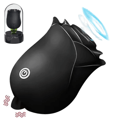 Self-Care Set for Black Rose 2-in-1 Suction & Tongue-Style Massager Set