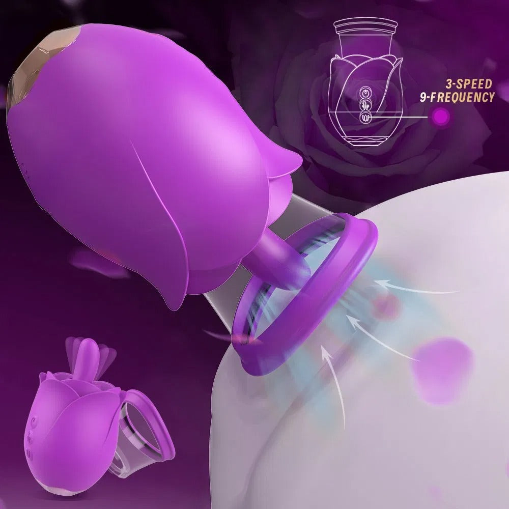 Vortex - 3-in-1 Upgraded Rose Toy Suction & Tongue