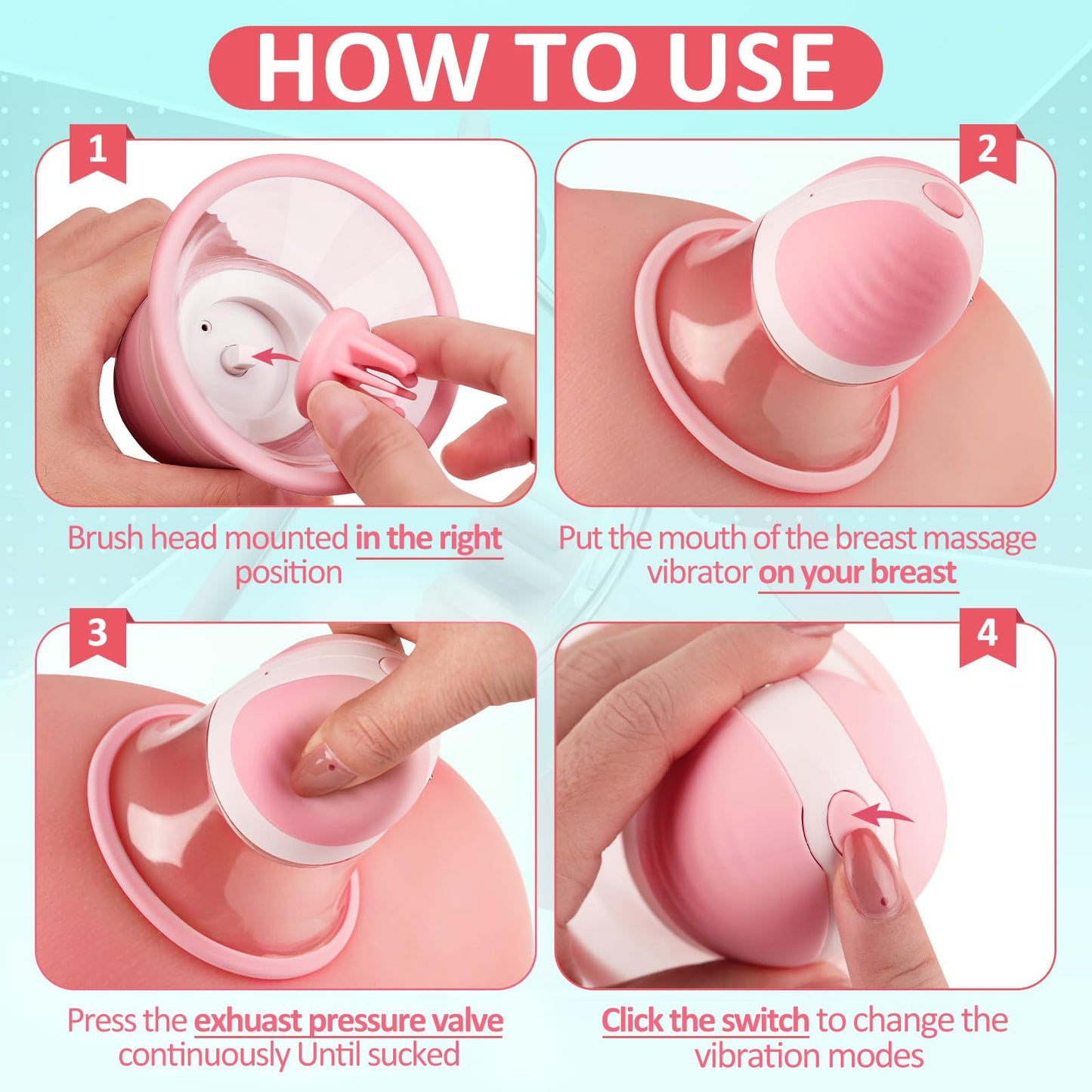 NipTwist Chest Suction Massager Set 10 Modes (2 Pcs)