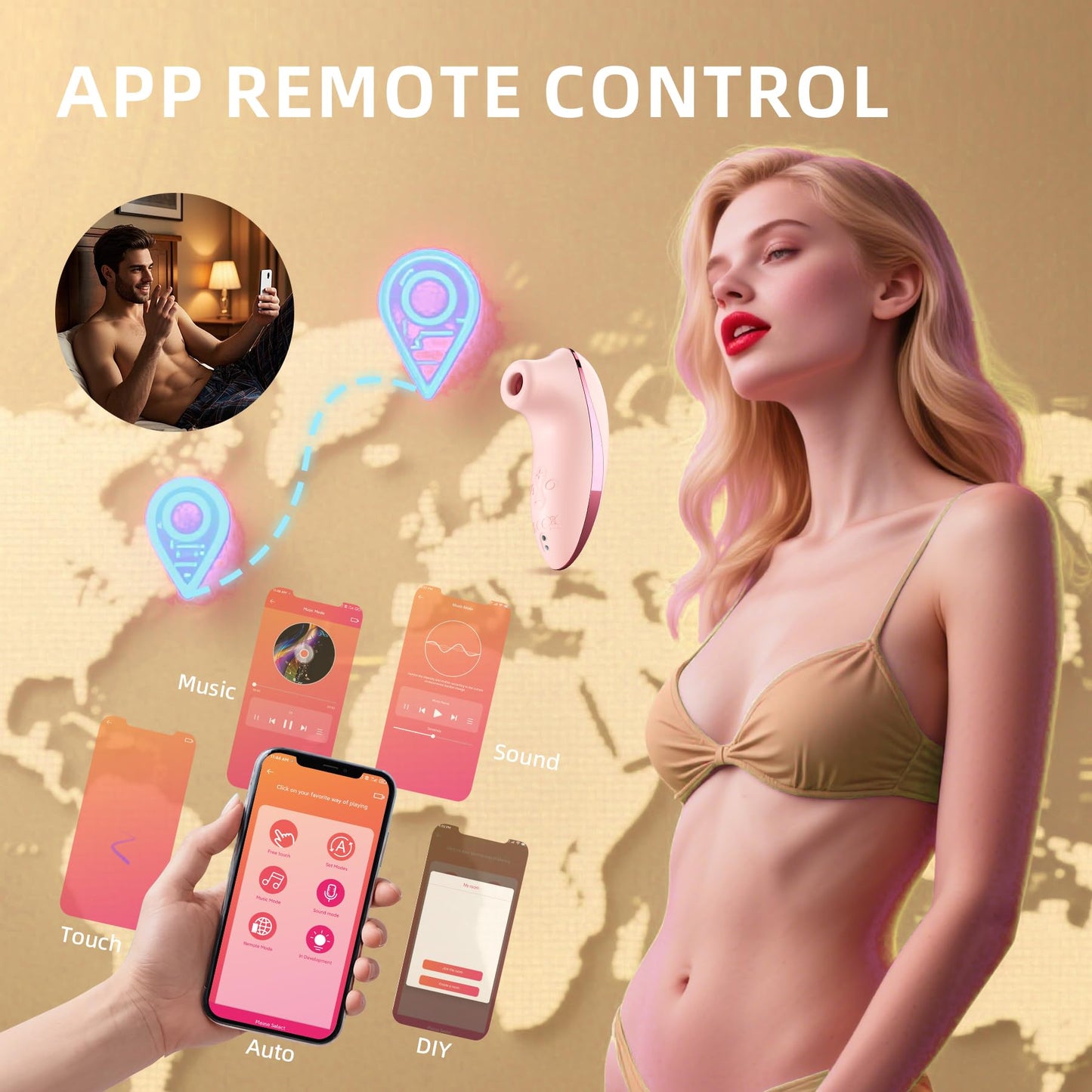 RoseHeat App-Controlled Heated Air-Pulse Suction Massager