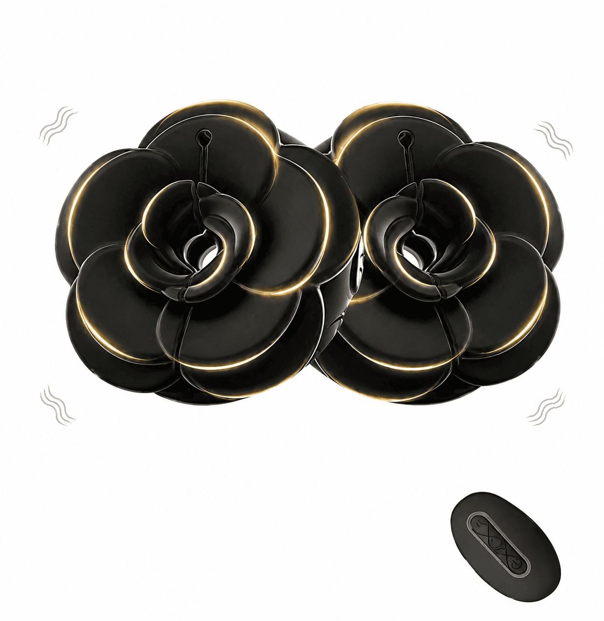 Rosara - Remote Control Vibrating Nipple Clamps Rose Nipple Toys - nipple suction vibrator featuring remote control, waterpro
