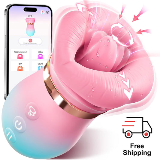 KissMaster - App-Controlled Tongue & Suction Massager - nipple suction vibrator featuring app controlled, waterproof, quiet