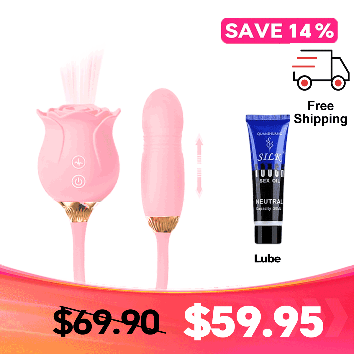 PinkBliss 2-in-1 Rose Suction & Thrusting Premium
