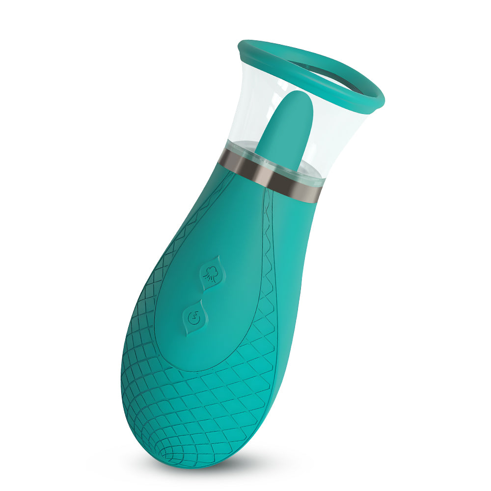 LickMuse Ergonomic Tongue-Style Suction Massager - male masturbator pump featuring app controlled, waterproof, quiet