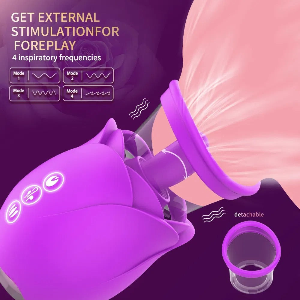 Vortex - 3-in-1 Upgraded Rose Toy Suction & Tongue