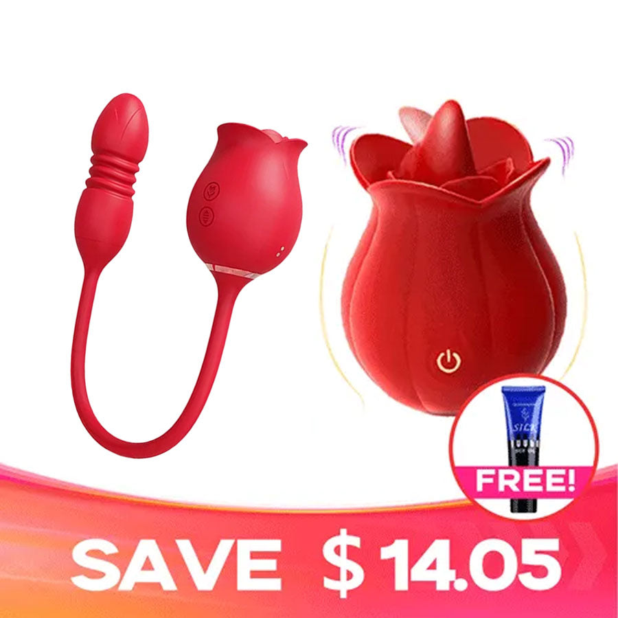DualVibe - Compact Rose Massager with Air Suction & Vibe