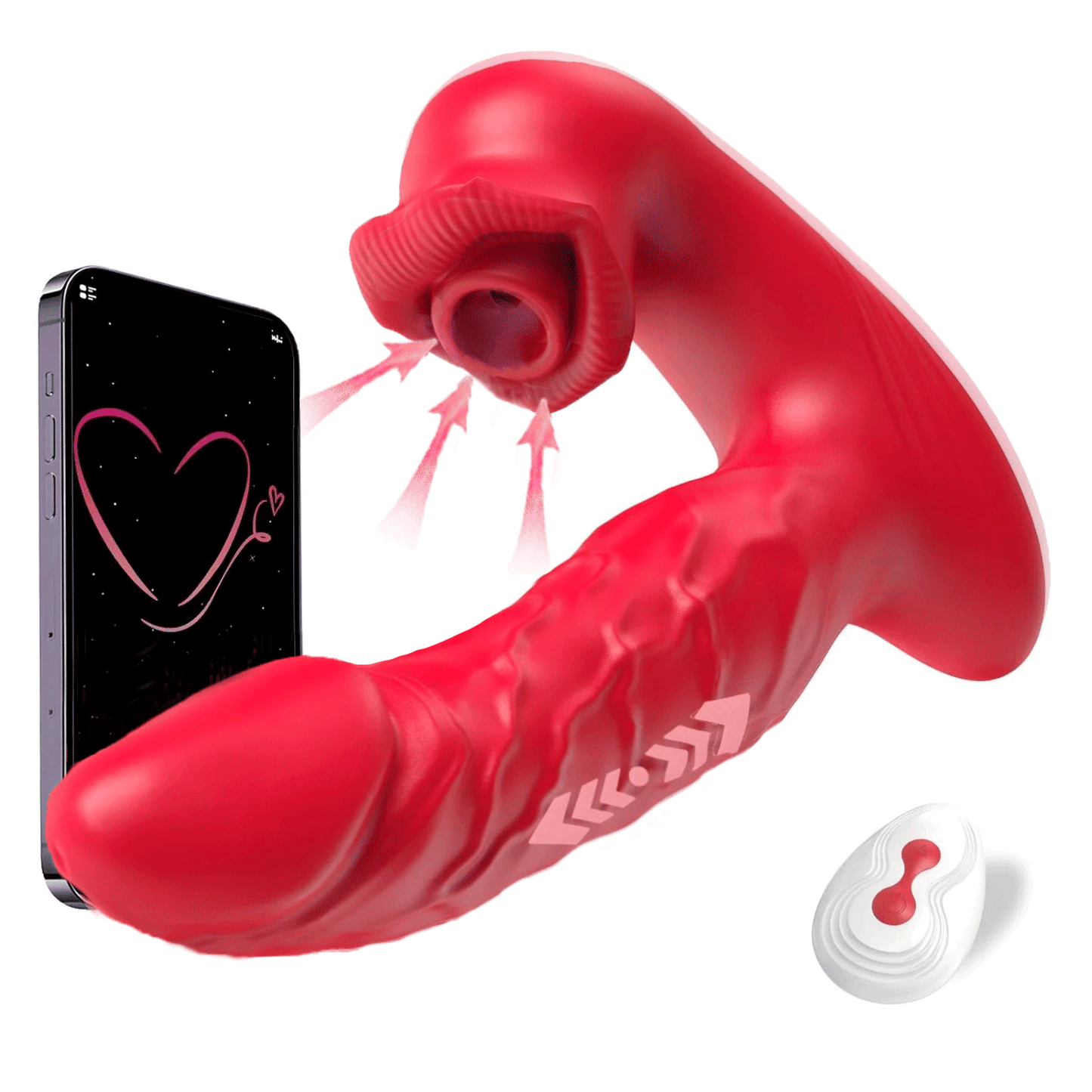 Trovina - 2-in-1 Massager with External & Internal Motion - rabbit vibrator with suction featuring app controlled, remote con