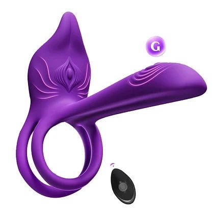 App & Remote Vibe Ring with G-Zone & External Massager - vibrating couples ring featuring app controlled, remote control, g-s