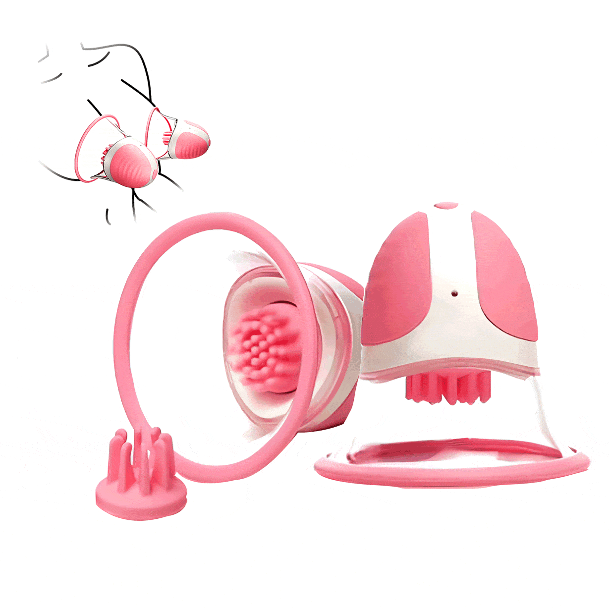 NipTwist Chest Suction Massager Set 10 Modes (2 Pcs)