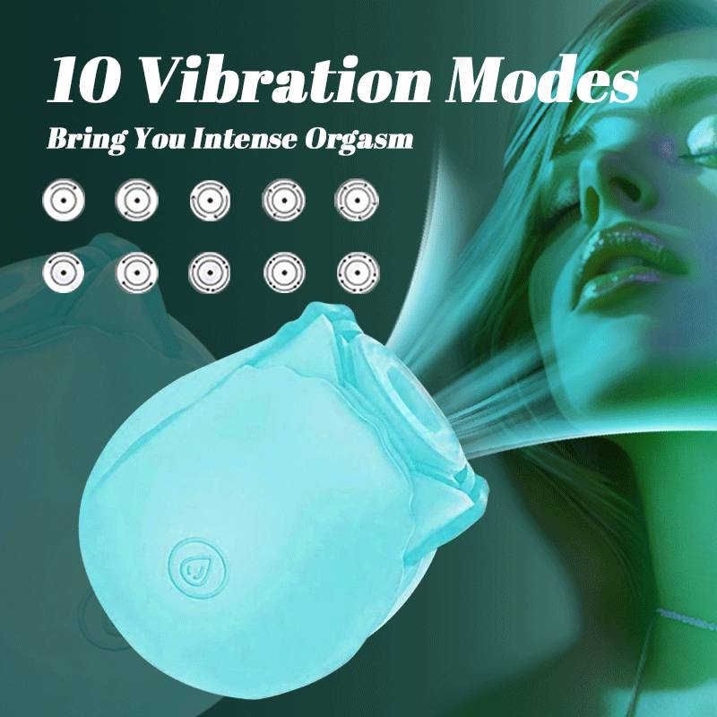 LunaGlow Luminous Rose Suction Massager in Blue