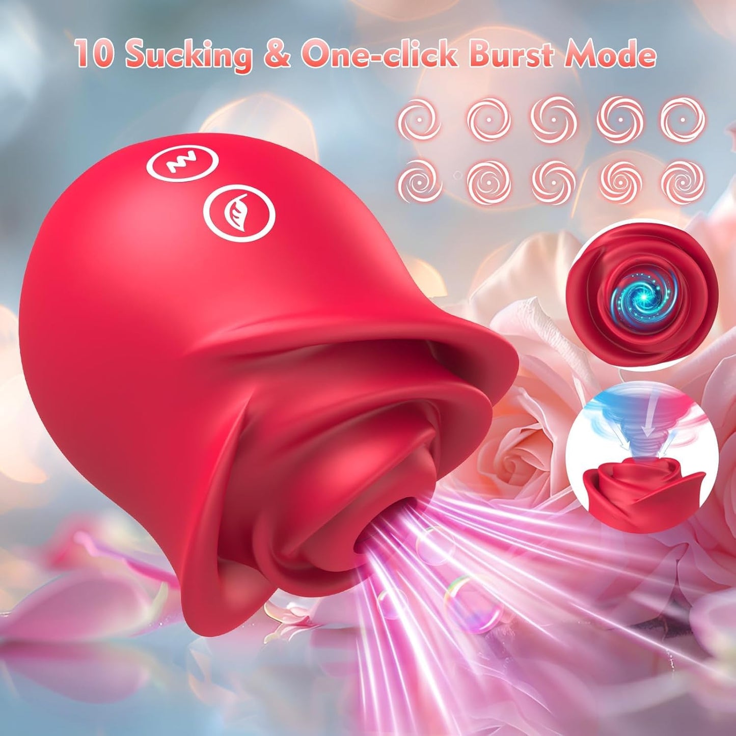 PetalWhisper Rose Suction Massager with Soft Petals 10