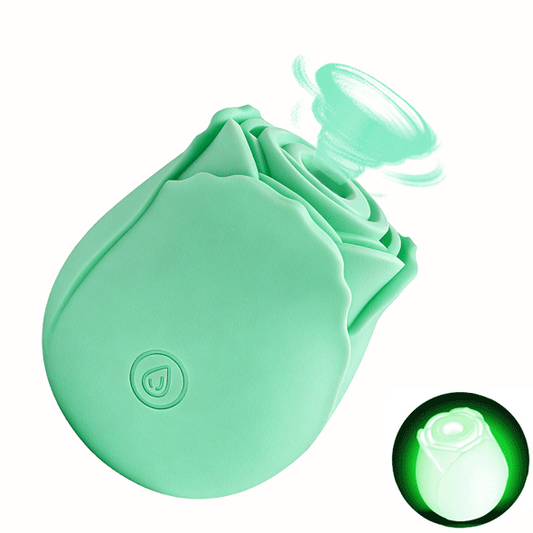 MintGlow - Luminous Original Rose Suction Toy - rose suction vibrator featuring waterproof, quiet, beginner friendly