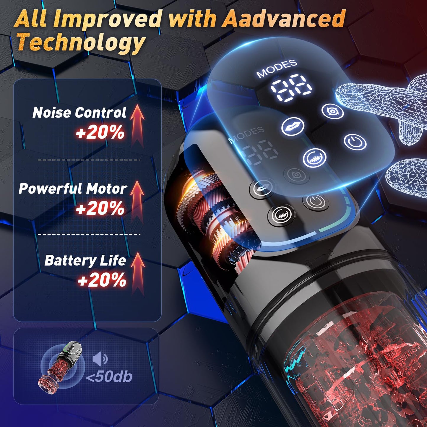 Crimson Veil - App Tongue Male Toy & Pump with Free Lube