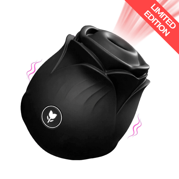 Black Amora Rose Clit Suction Massager