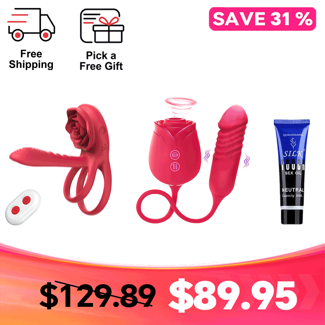 Rosethick – Dual-Ring Couples Ring with External Massager
