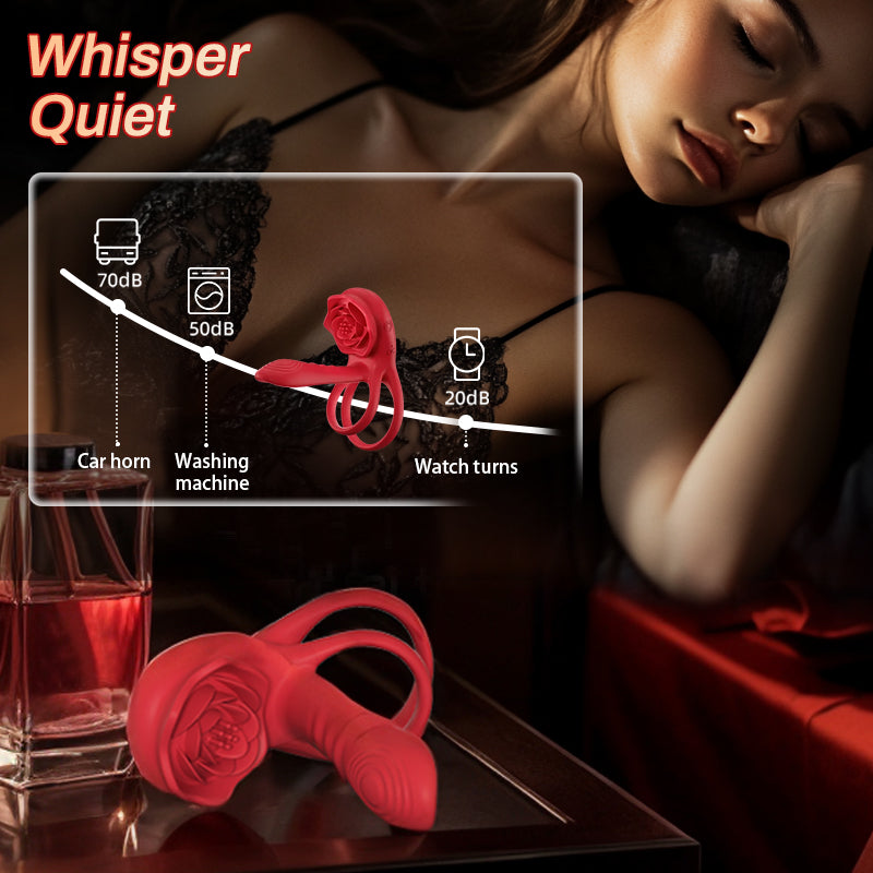 Rosethick – Dual-Ring Couples Ring with External Massager