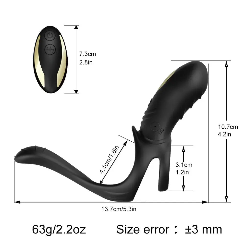 Vibrating cock ring in use demonstration for couples intimacy and shared stimulation