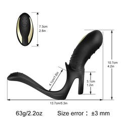 Vibrating cock ring in use demonstration for couples intimacy and shared stimulation