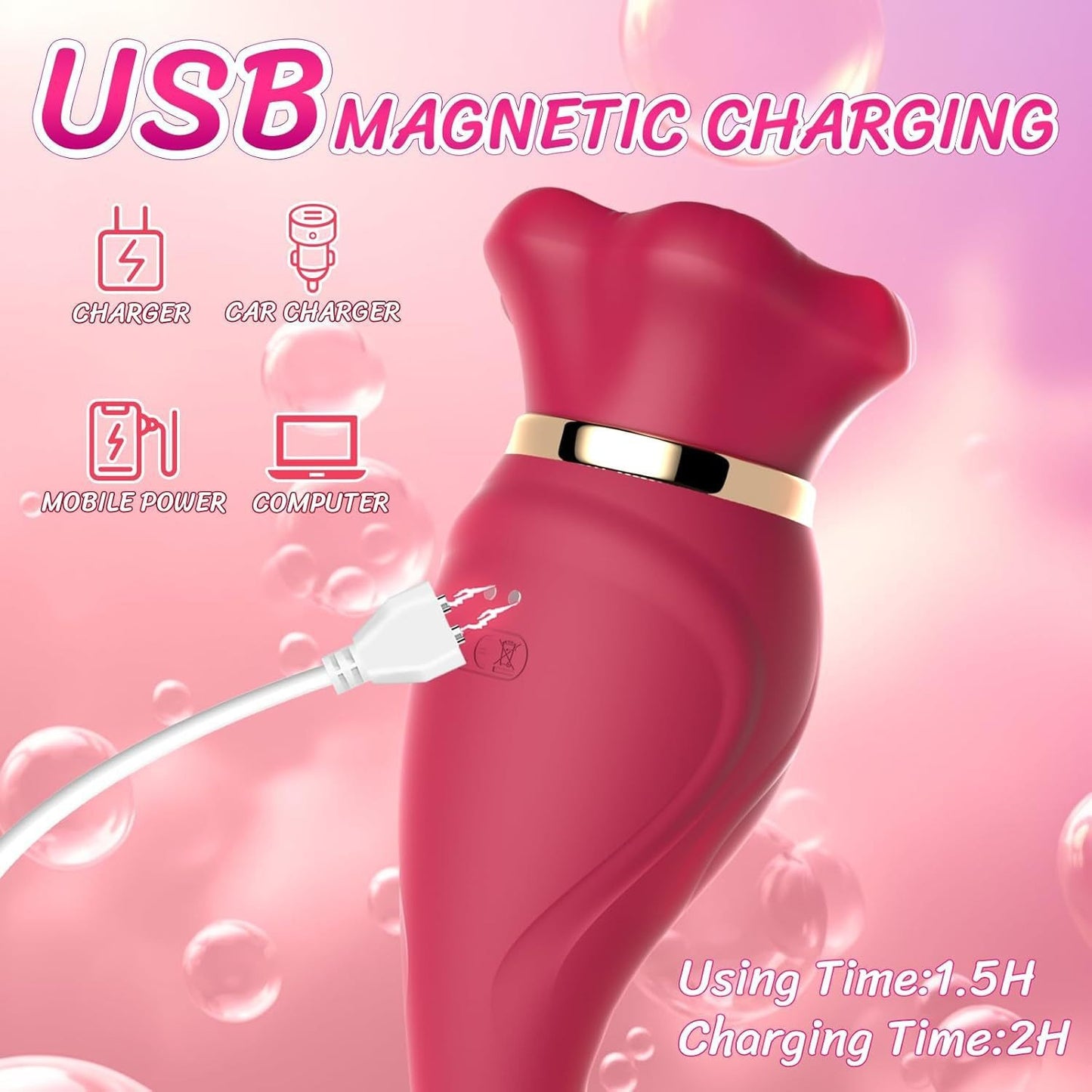 VenusMaw Rotating Tongue Suction Massager Soft Dual-Head