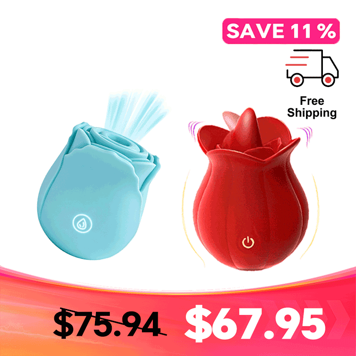 External Pleasure Upgrade - Rose Suction & MLEM Toy - rose suction vibrator featuring waterproof, quiet, rechargeable