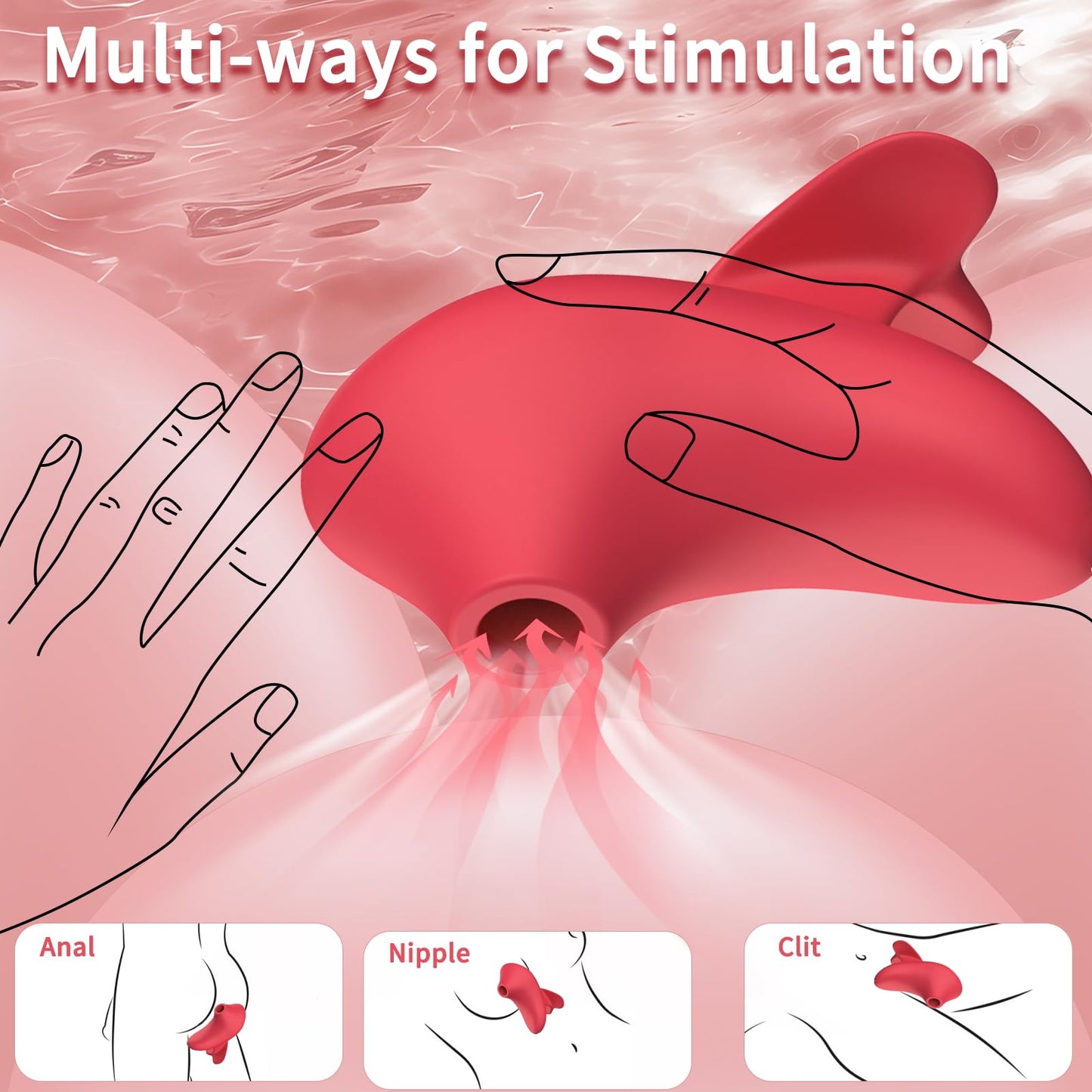 Fingeria Mini Air-Pulse Suction Massager with Easy-Grip