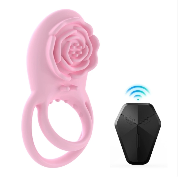 Rose Clit Massager & Vibe Ring Pleasure Toy For Couples