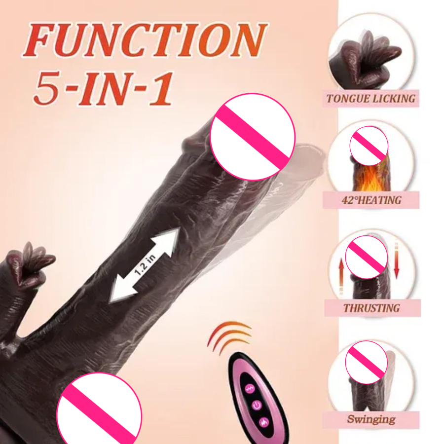Warrior 5-in-1 Warming Silicone Massager with Remote