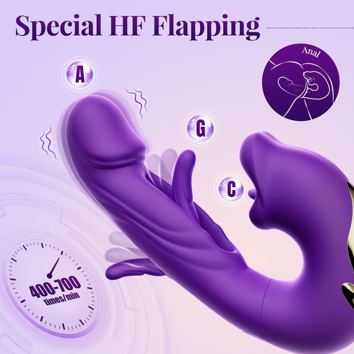 PulseWave 3-in-1 Rabbit Massager with Tongue-Style Motion