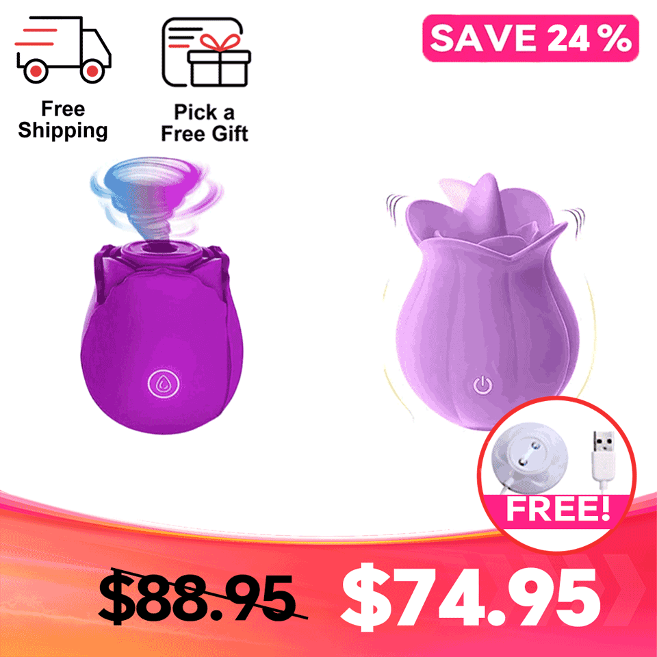 Rose Suction Massager Set with Extra Charging Cable