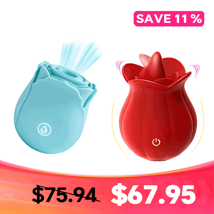 LunaGlow Luminous Rose Suction Massager in Blue