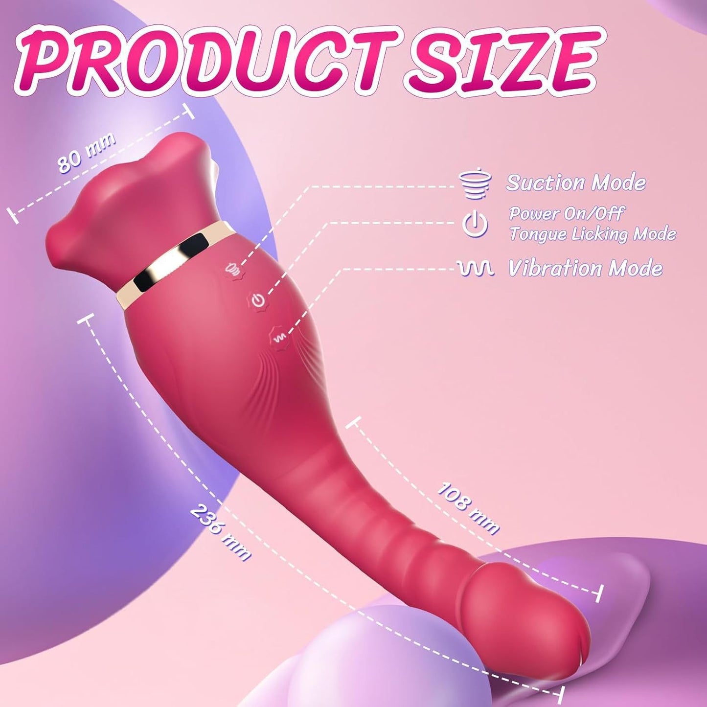 VenusMaw Rotating Tongue Suction Massager Soft Dual-Head