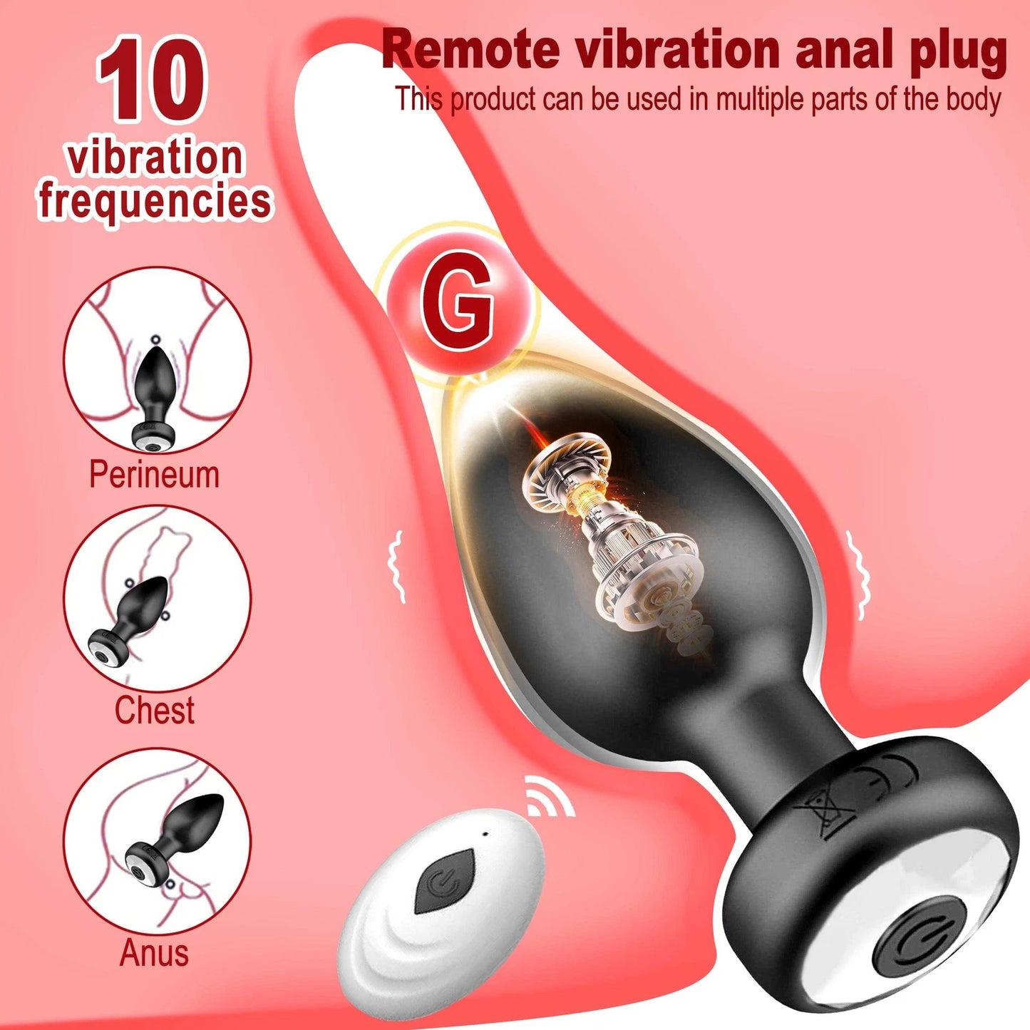 Unity - 10-Speed Vibe Remote Controlled Silicone Butt Plug
