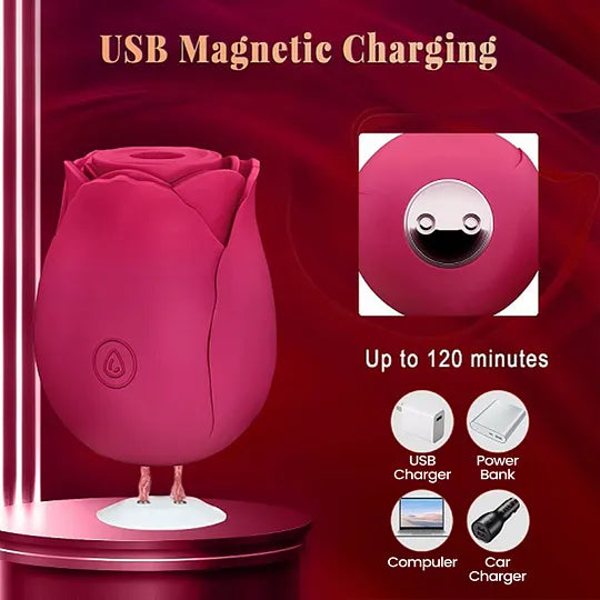 External-Focused Duo: KissMaster App-Controlled Massager + Rose Suction Toy