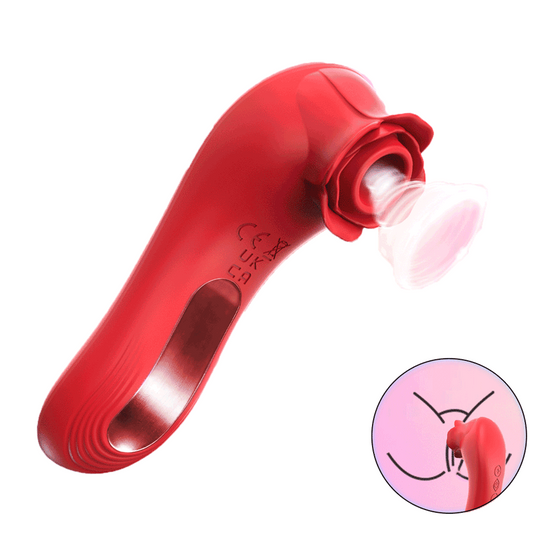 Bloomy Rose - Suction Massager With Strong Pulses - rose suction vibrator featuring quiet, beginner friendly, suction