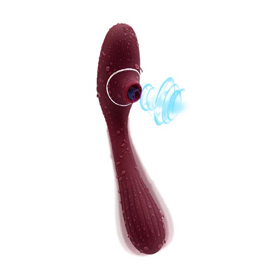 FlexPulse Bendable Wand Massager Air Pulse Suction Vibe - rose suction vibrator featuring suction