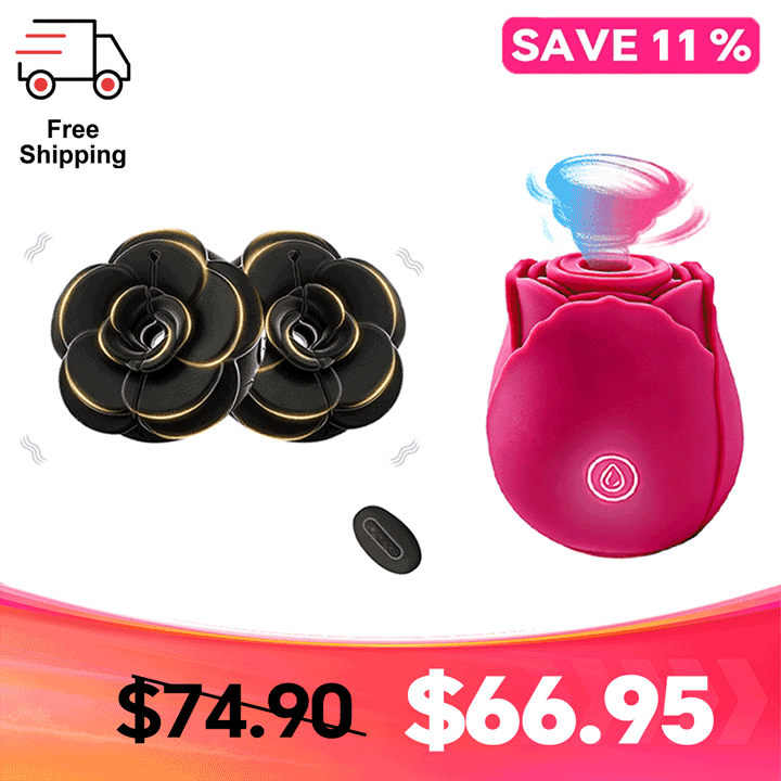 Rose Pleasure Combo - Rosara Remote Vibe Chest Clamps