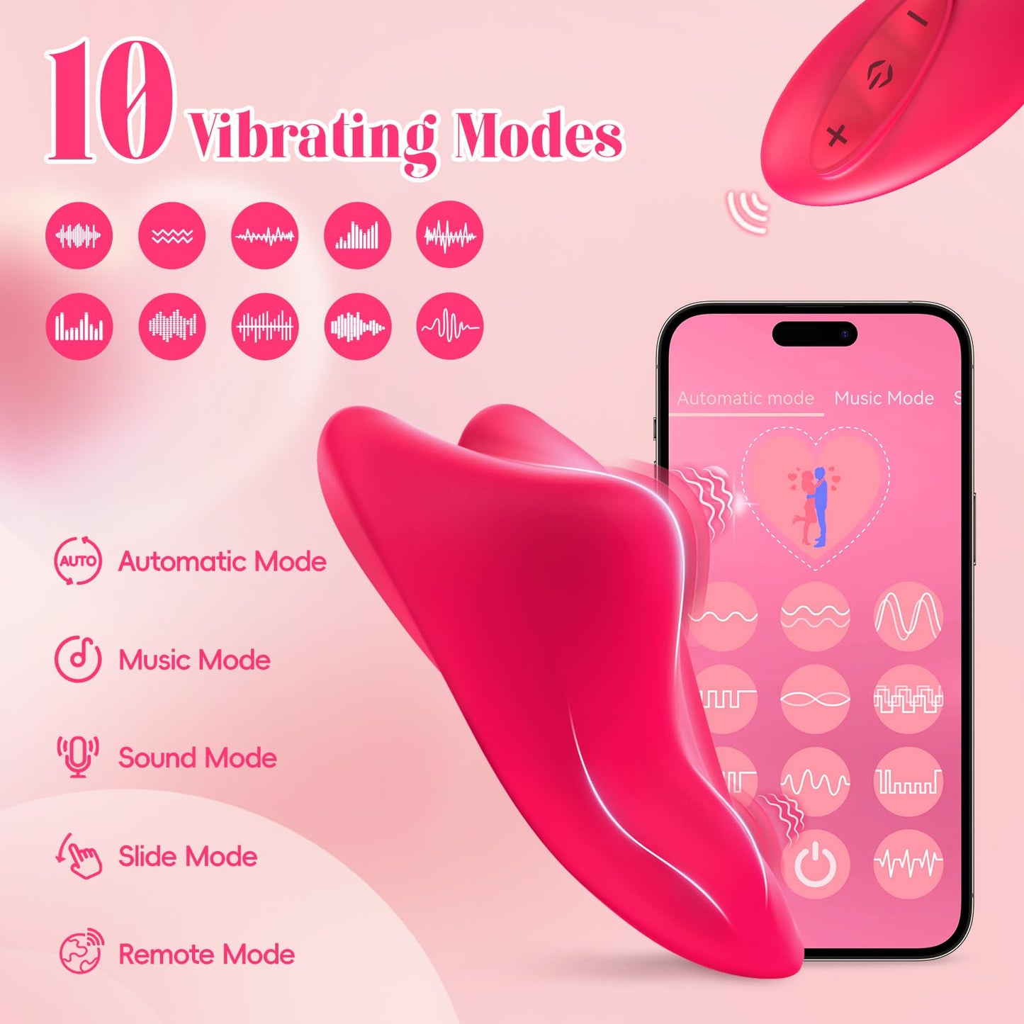 Loveria - Heart-Shaped App-Controlled Wearable Massager