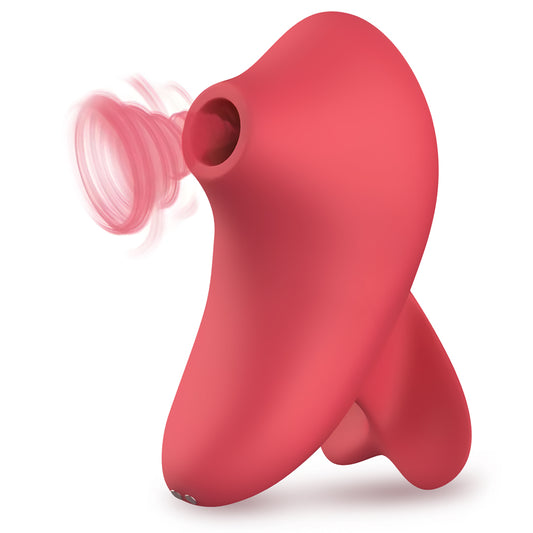 Fingeria Mini Air-Pulse Suction Massager with Easy-Grip - rose suction vibrator featuring waterproof, quiet, beginner friendl