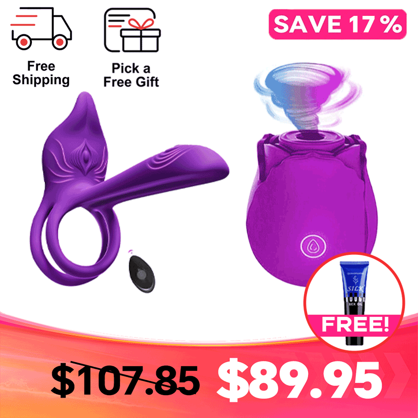 For Couples' Fun - Royaleye Vibe Ring & Original Rose Toy - vibrating couples ring featuring remote control, waterproof, quie