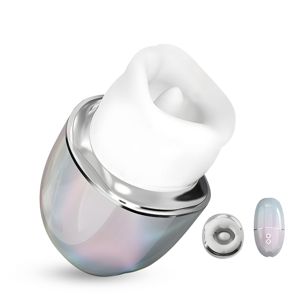PearlShine Iridescent Soft Lip Suction Massager - tongue vibrator featuring quiet, beginner friendly, suction