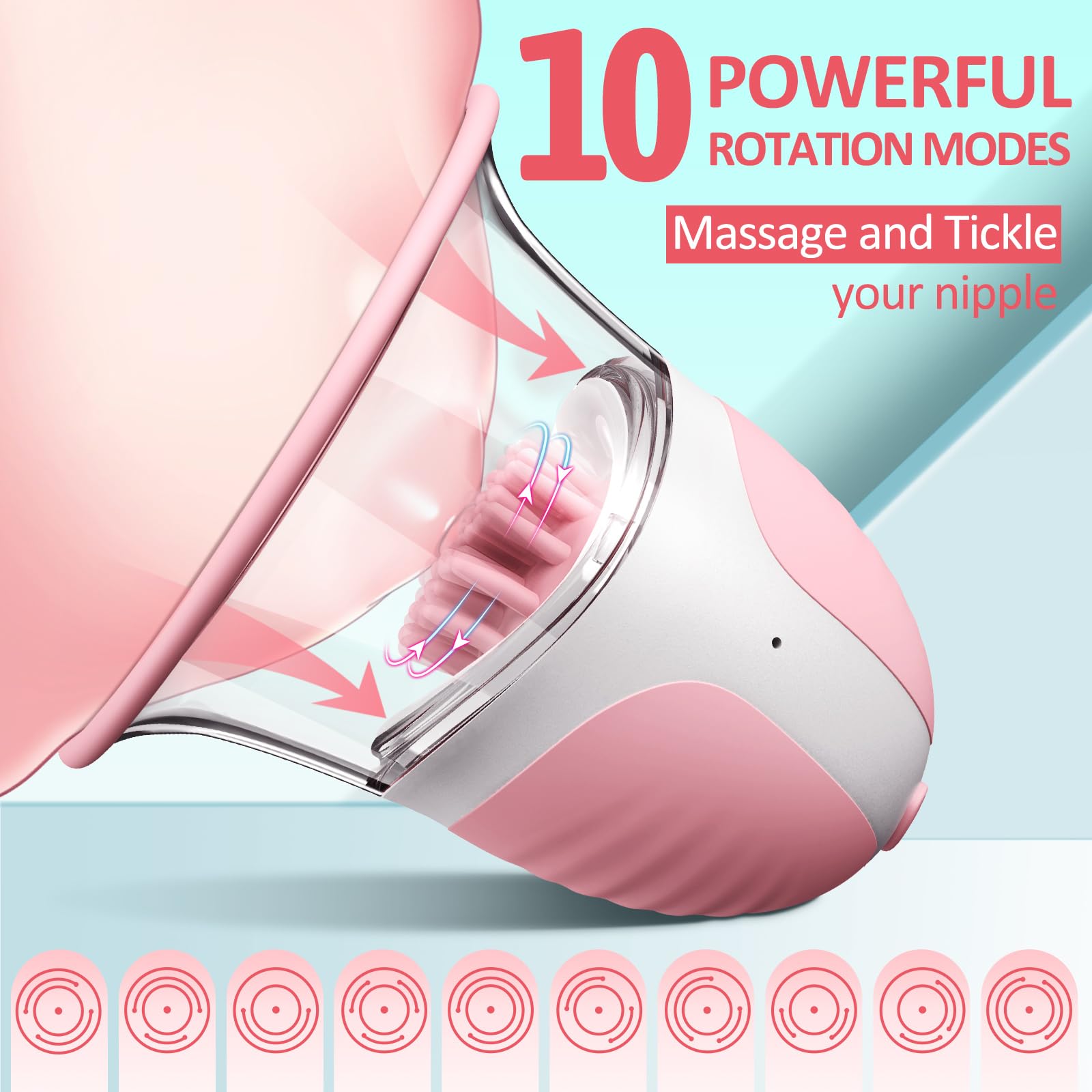 NipTwist Chest Suction Massager Set 10 Modes (2 Pcs)